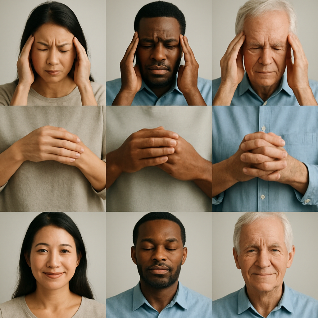 A brain with calm and chaotic sides, representing mind balance